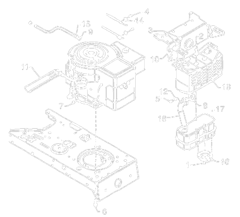 Engine Accessories, Muffler Diagram and Parts List for 1999 Yard Machines Lawn Tractor